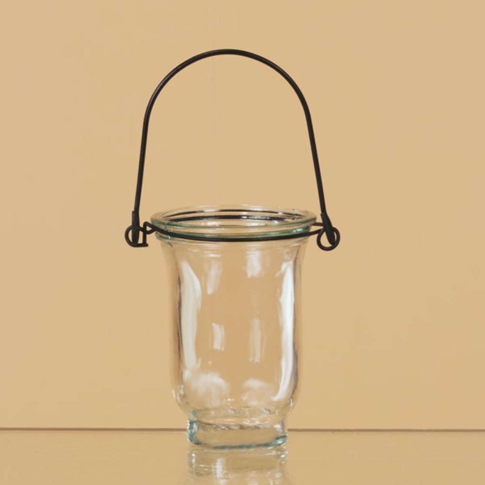*Clear Glass and Metal Votive Cup Candle Lantern #79509 (NWT) #1